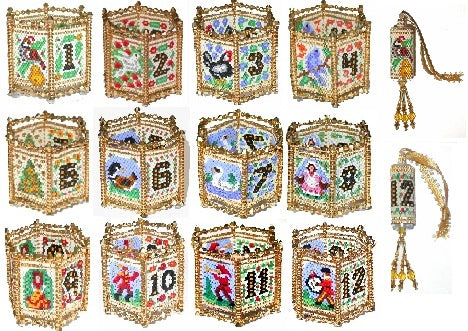 All 12 patterns 12 Days votive and bead tube series