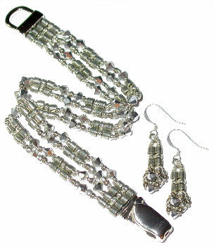 B12AP Cobra Stitch Bracelet & Earrings