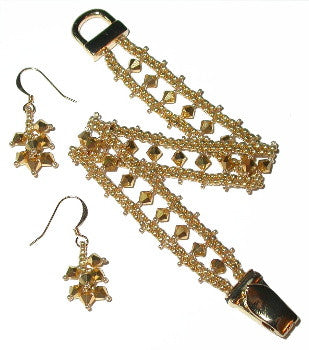 B12JL Bicone Peyote Ladder Bracelet & Earrings