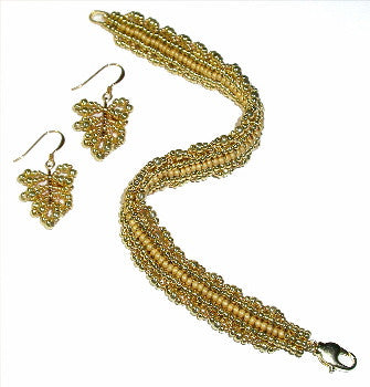 B12MY Tubular Herringbone with edging & Earrings