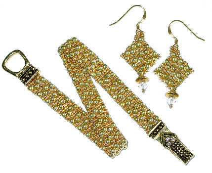 B12OC Textured Peyote Bracelet & Earrings