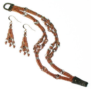 B13MR Box Chain Herringbone Bracelet & Earrings