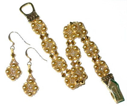 B13MY Pearl RAW links Bracelet & Earrings