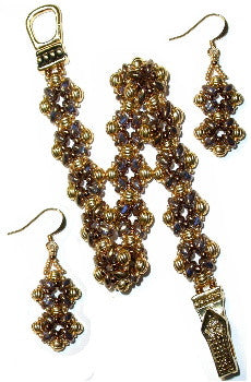 BPCP3 Bronze Super Duo links Bracelet & Earrings