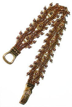 B Herringbone Bronze Bracelet