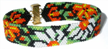 Daisy Tiger Lily Peyote Bracelet