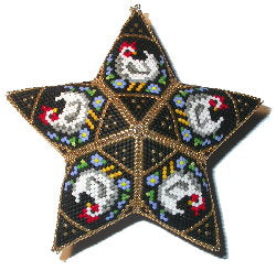 12 Days: Three French Hens peyote star