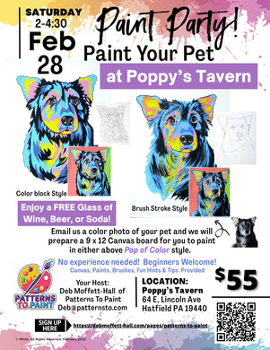 February 28 2026 Paint Your Pet at Poppy's Tavern Hatfield