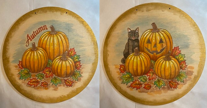 Easy Two-Sided Pumpkin Halloween/ Autumn Wood panel kit