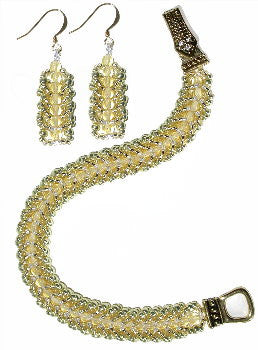 B13AG Citrine Flat Spiral Bracelet & Earrings
