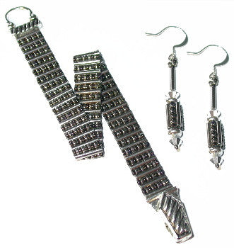 B13AP  Bugle Ladder Bracelet & Earrings