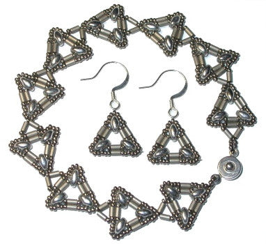 BPC11 Triangle Links Bracelet & Earrings